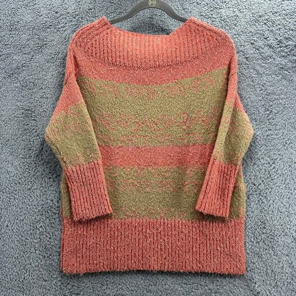 Anthropologie Pilcro Women's XS Knit Sweater Boxy Cut Color Block 3/4 Sleeves - Picture 2 of 12